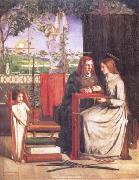 Dante Gabriel Rossetti The Girlhood of Mary Virgin (mk28) oil on canvas